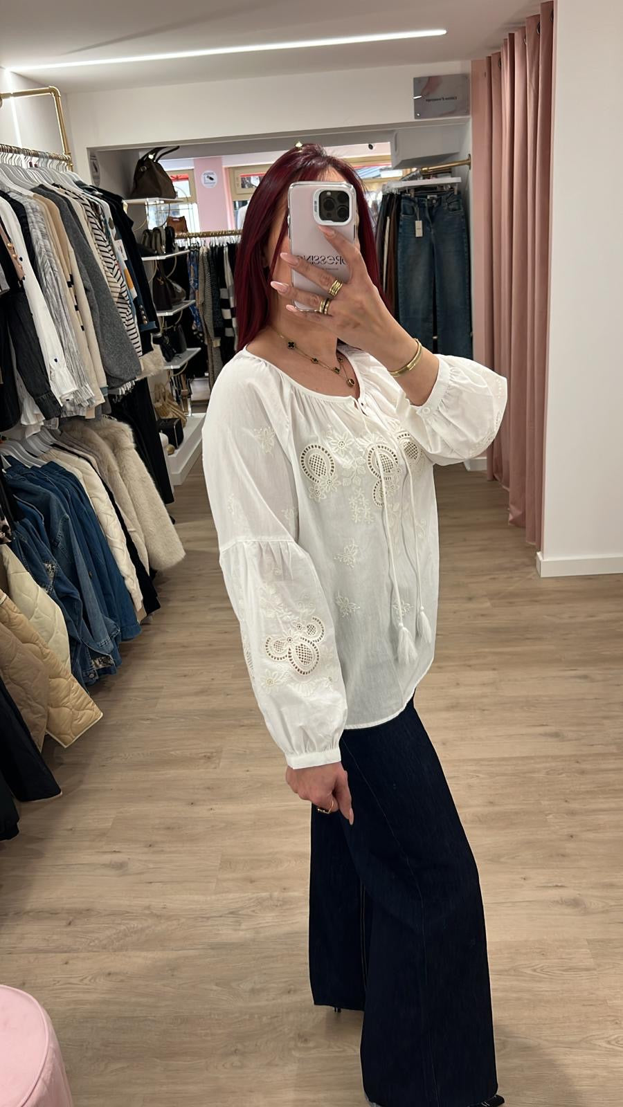 Chemisier blanc dentelle