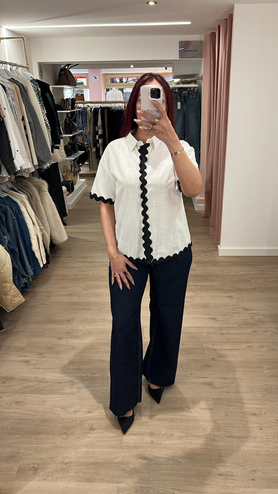 Chemisier manche courte vague