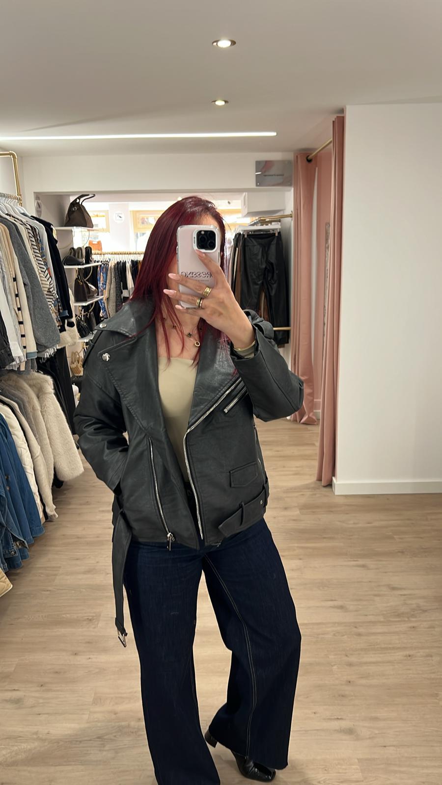 Veste simili cuir Oversize
