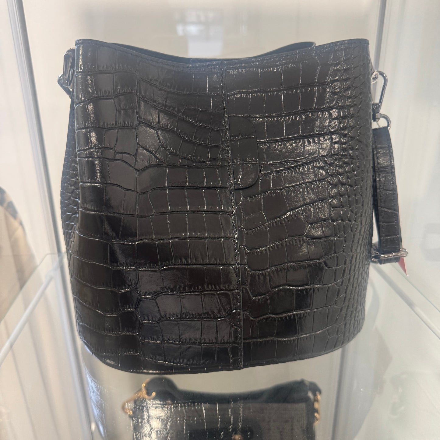 Sac cuir bourse croco