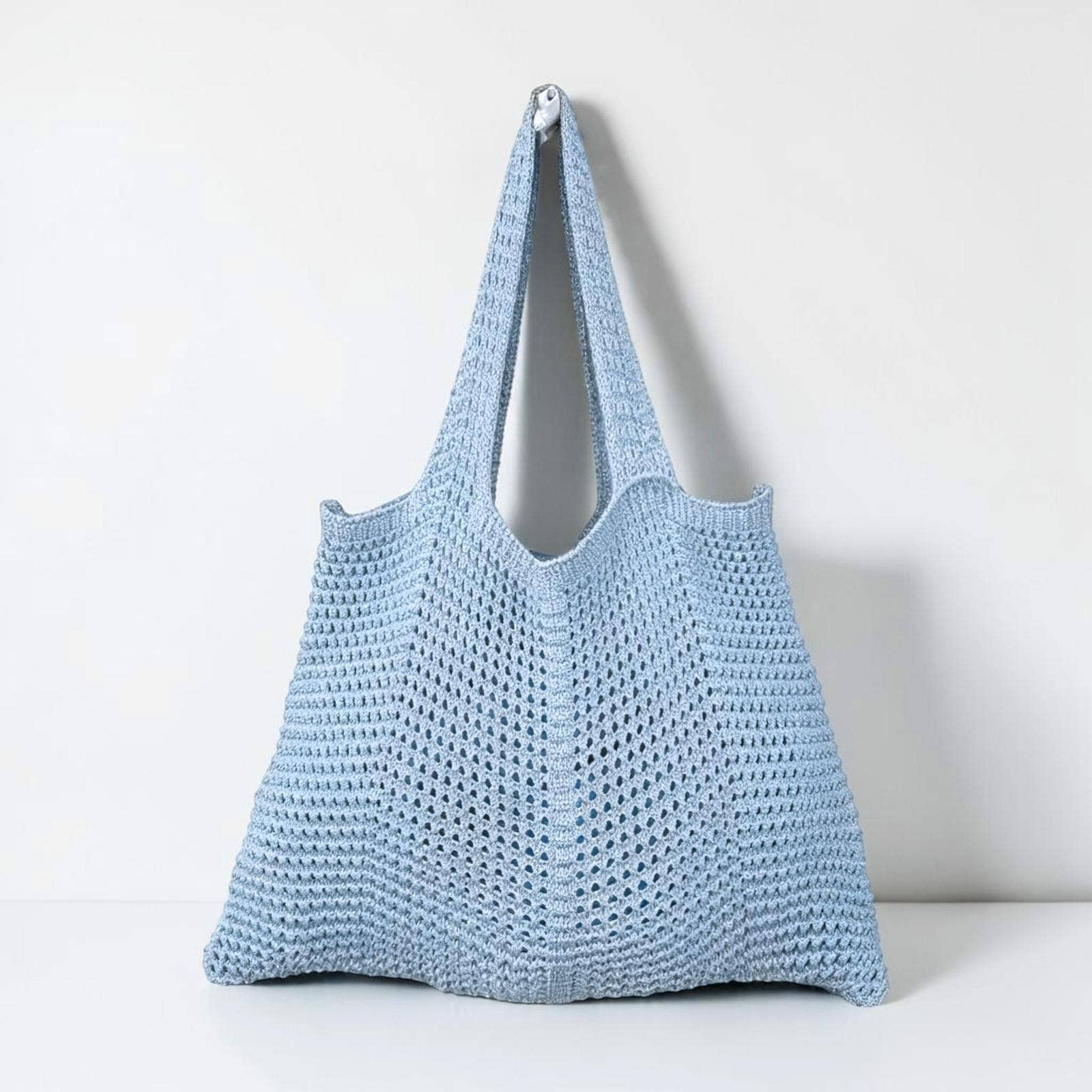 Sac de plage en crochet à motifs ajourés - Coton