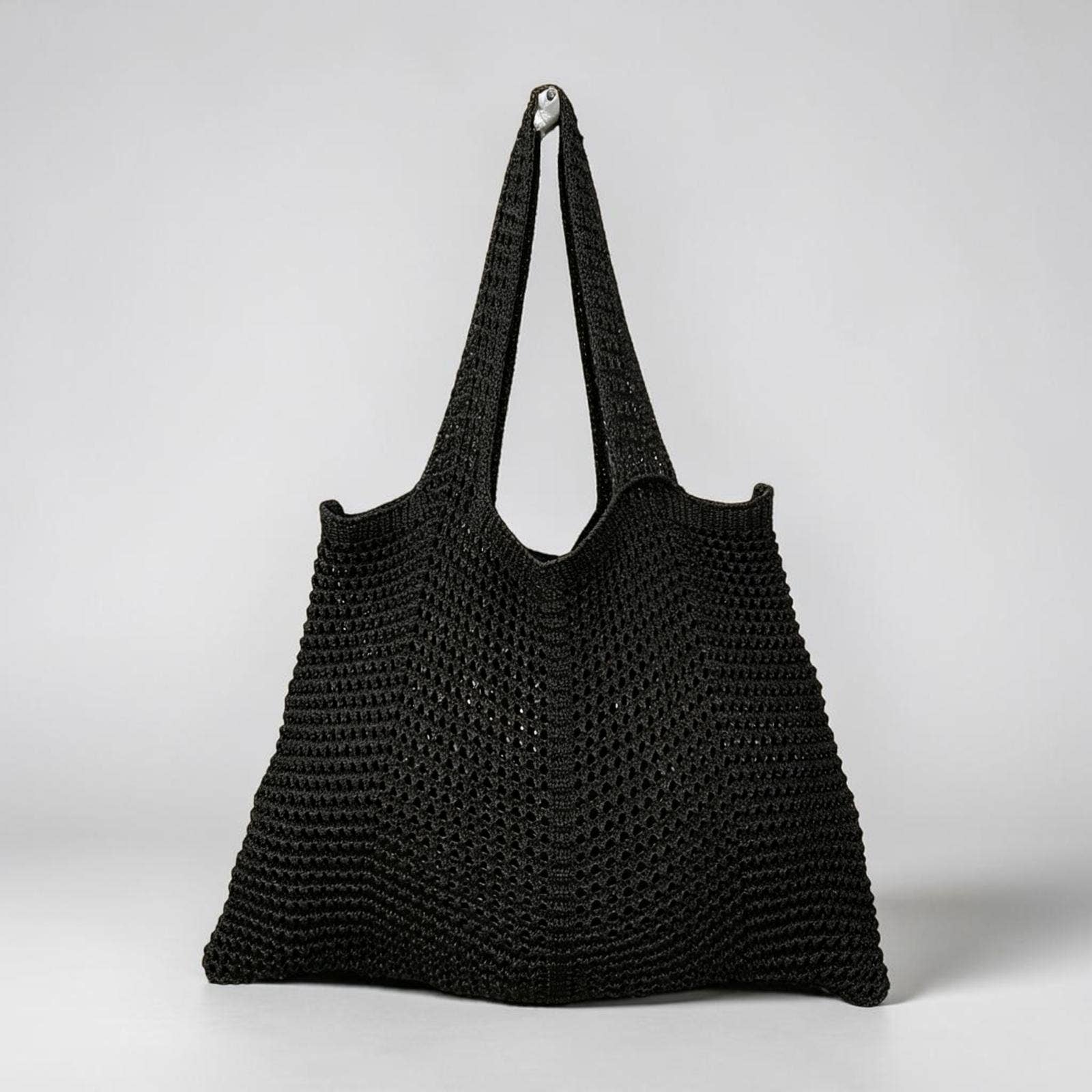 Sac de plage en crochet à motifs ajourés - Coton