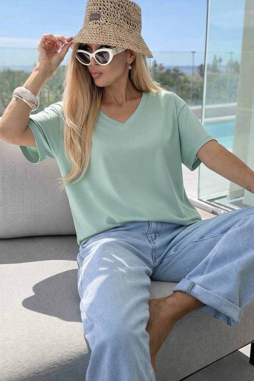 T-Shirt Oversize Tendance Col V