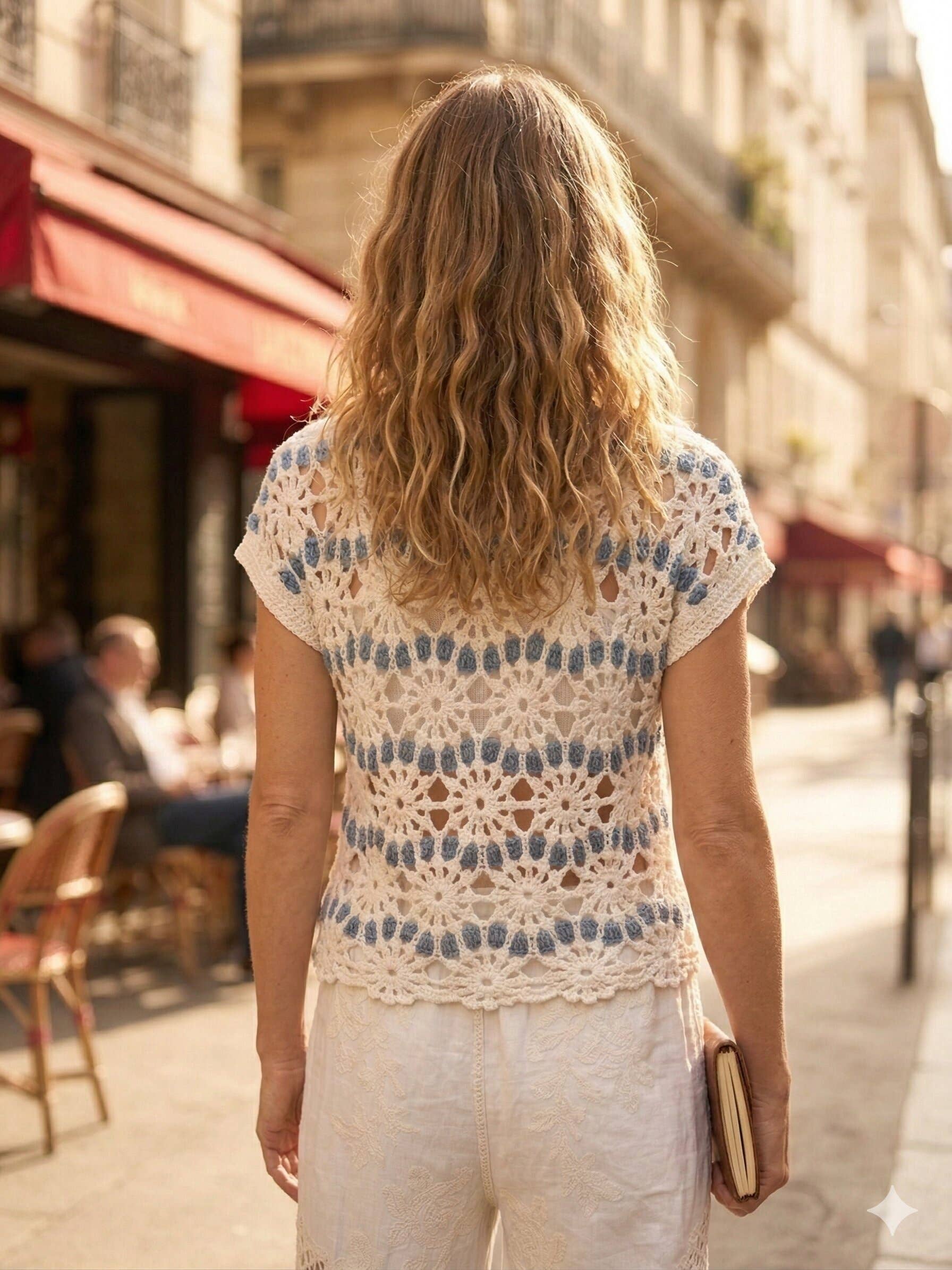 Top ajouré sans manches