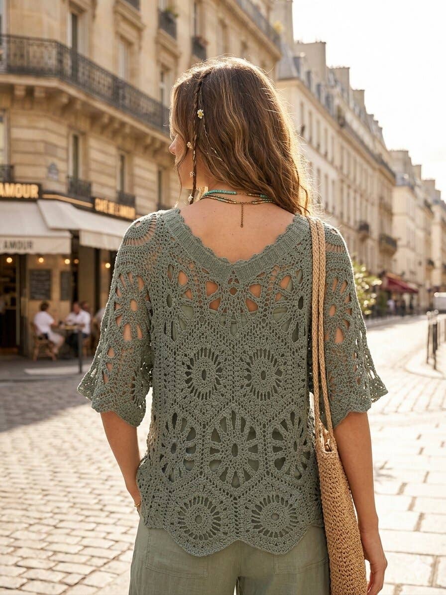 Top en crochet avec débardeur