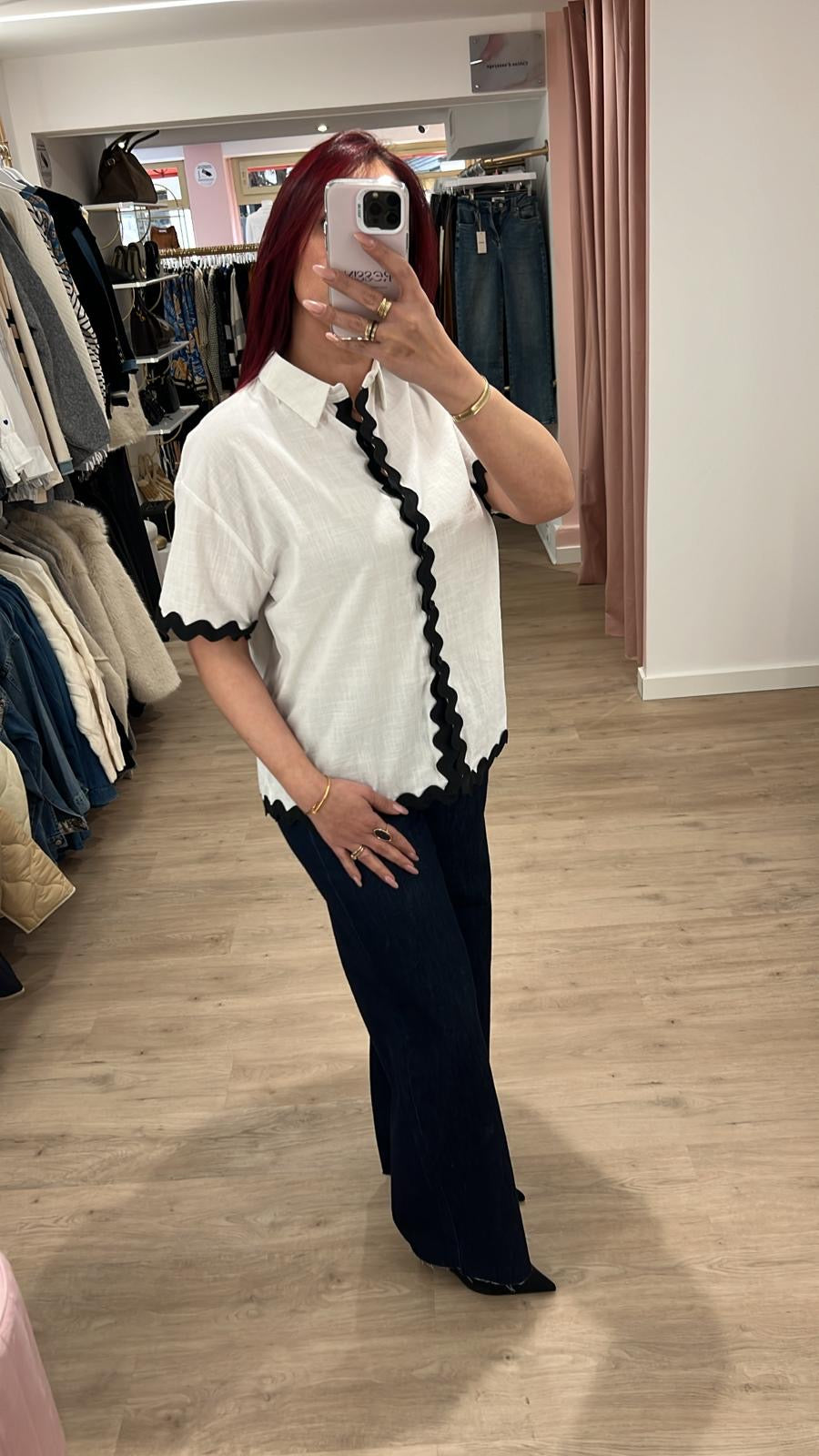 Chemisier manche courte vague