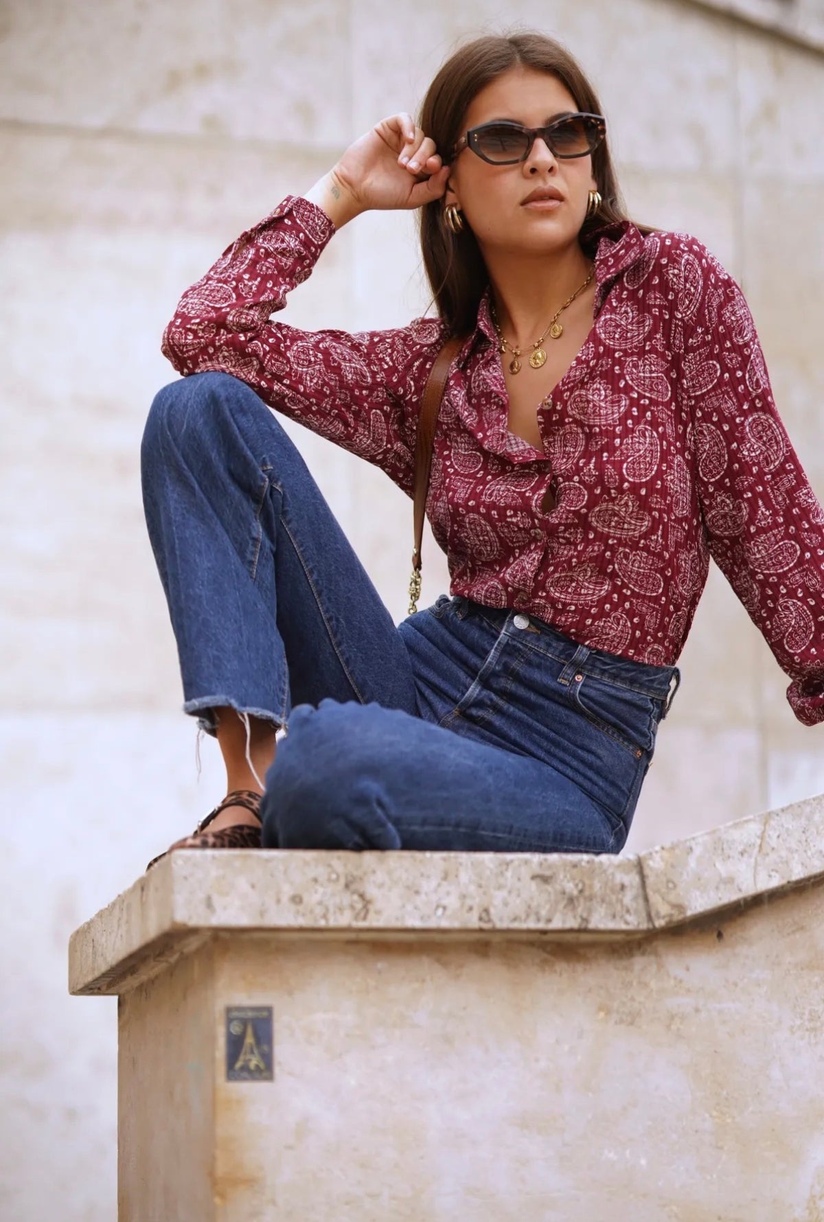 Chemisier bordeaux
