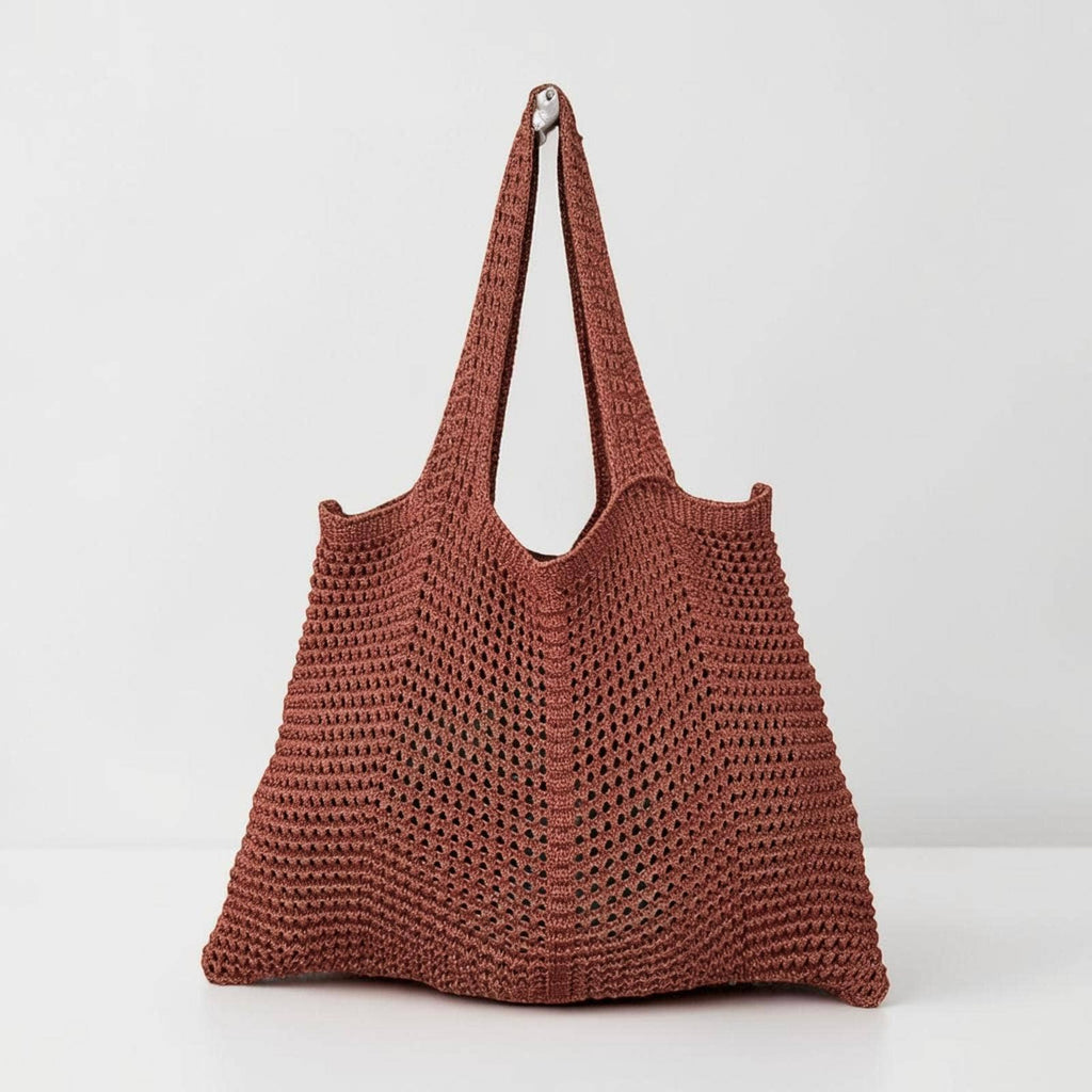 Sac de plage en crochet à motifs ajourés - Coton