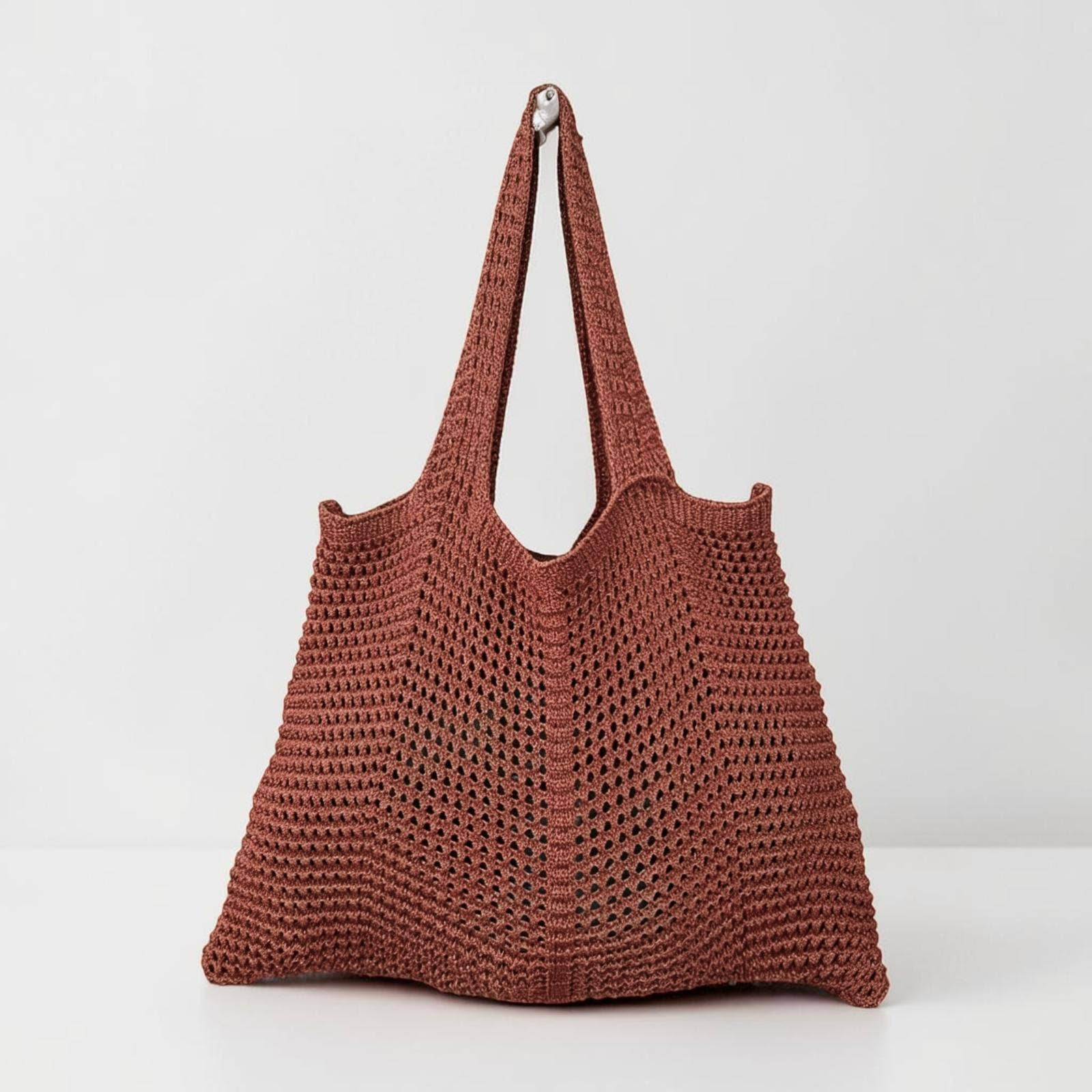Sac de plage en crochet à motifs ajourés - Coton