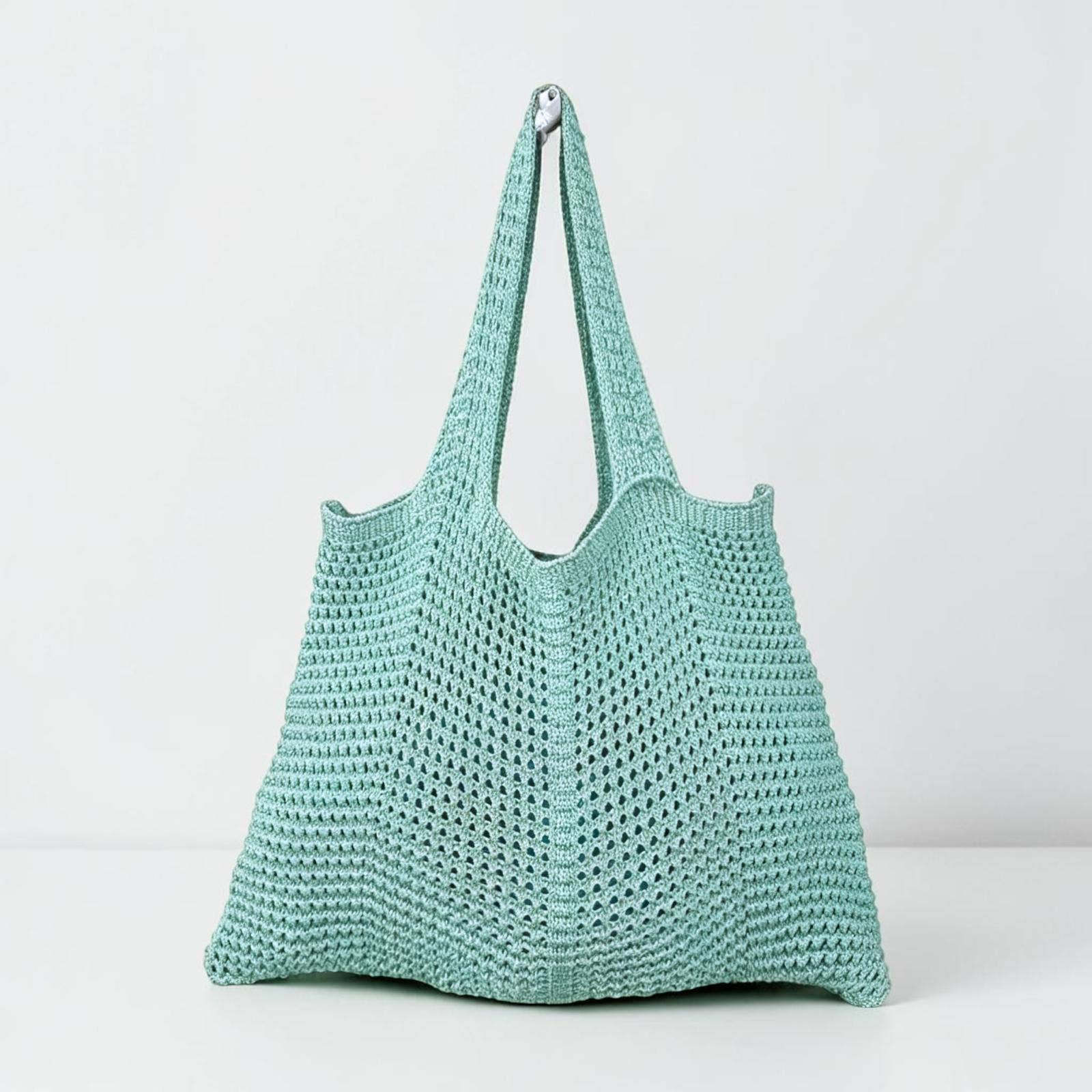 Sac de plage en crochet à motifs ajourés - Coton