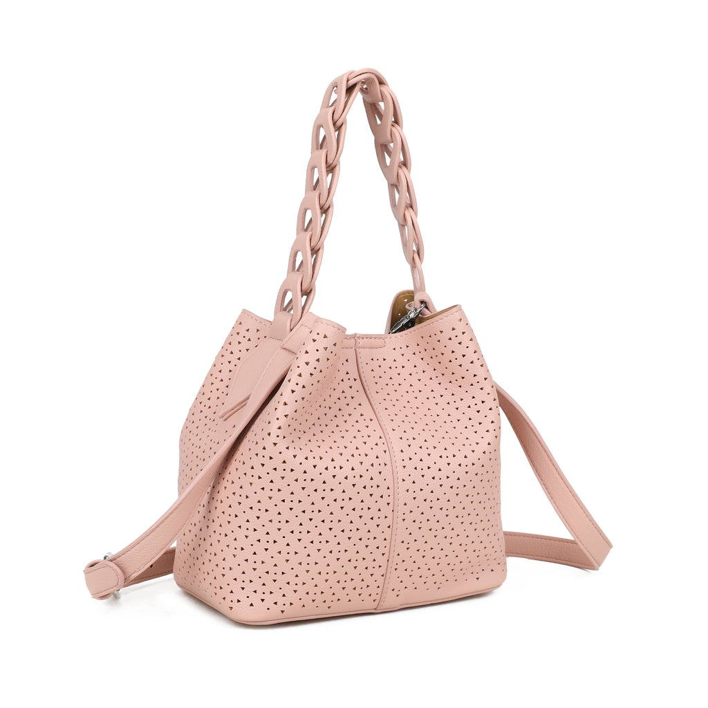 Sac hobo perforé avec poignée tressée