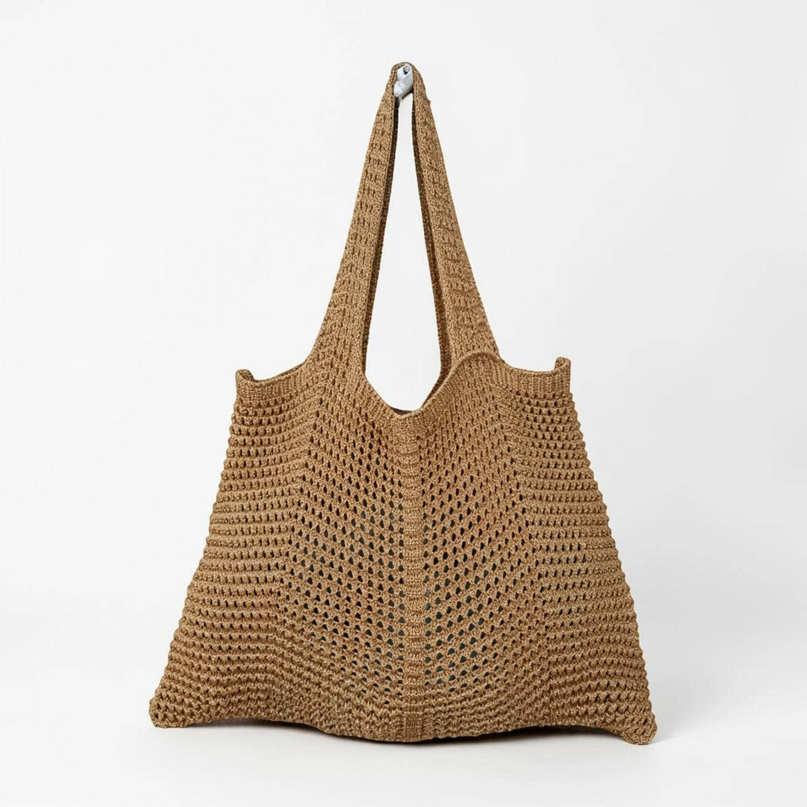 Sac de plage en crochet à motifs ajourés - Coton