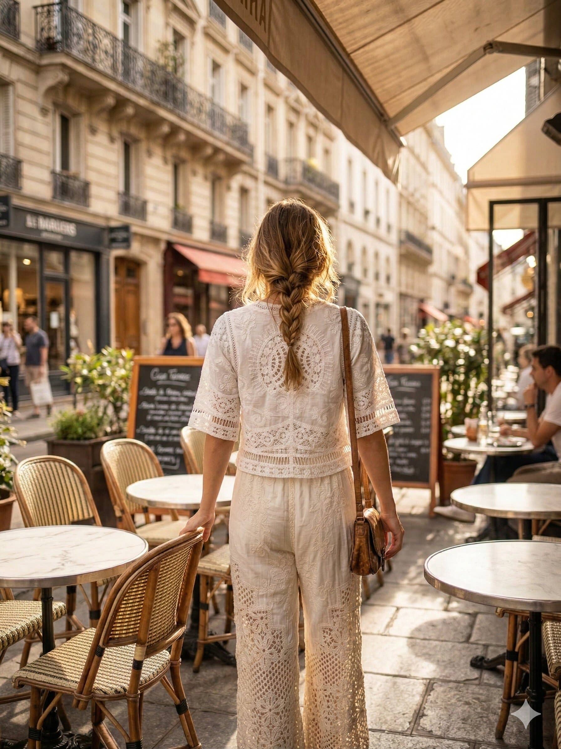 Chemise en crochet et broderie à motifs floraux e