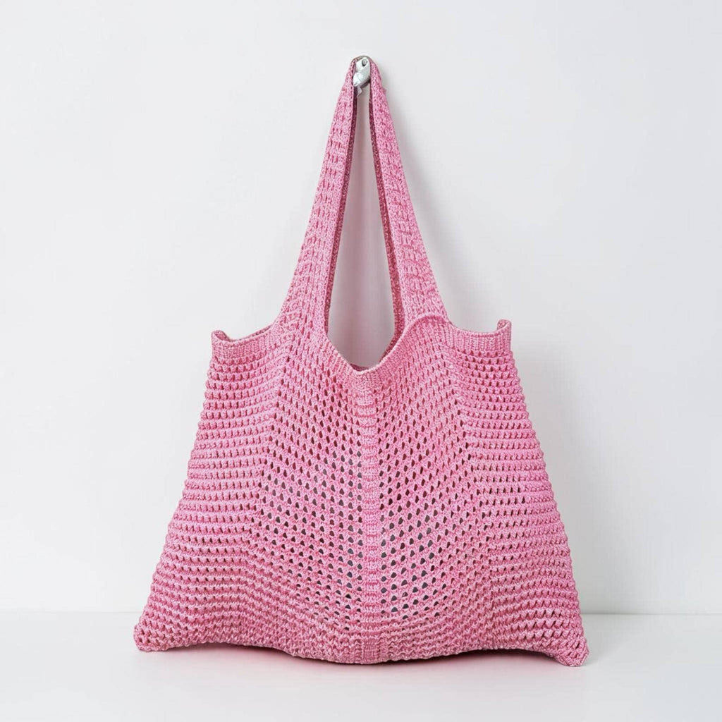 Sac de plage en crochet à motifs ajourés - Coton