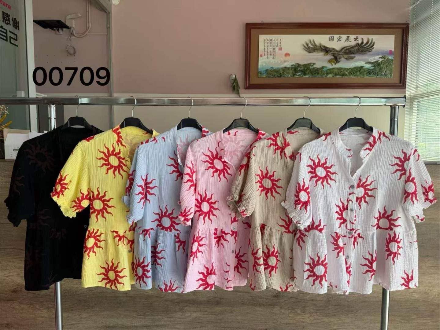 Chemise En Gaze De Coton Imprimé Soleil