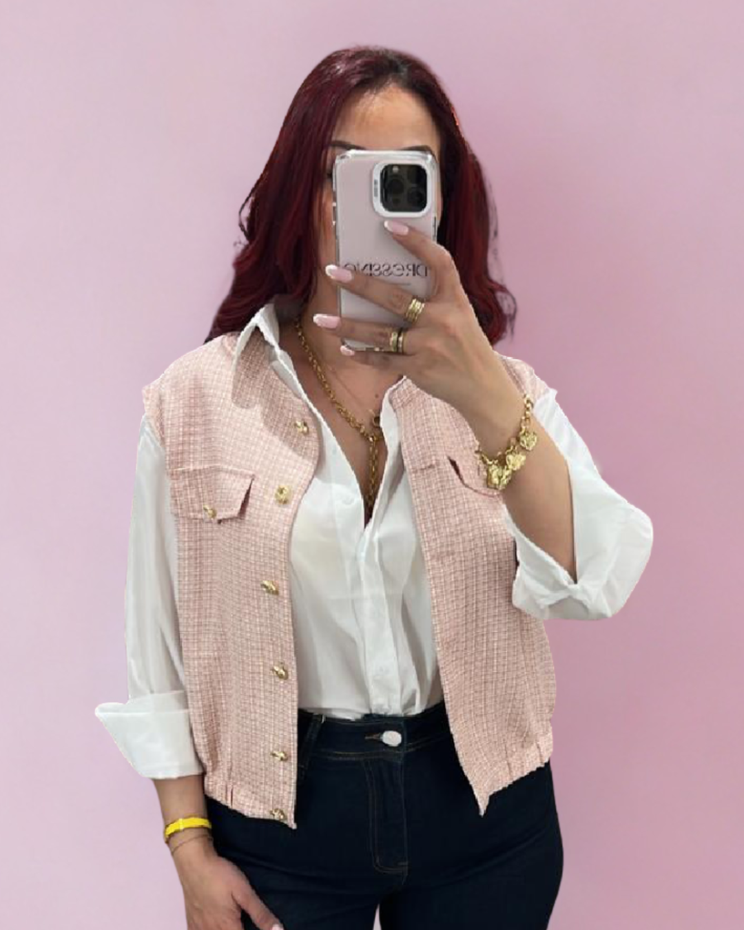 Cardigan rose élégant
