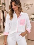 Chemisier poche rose