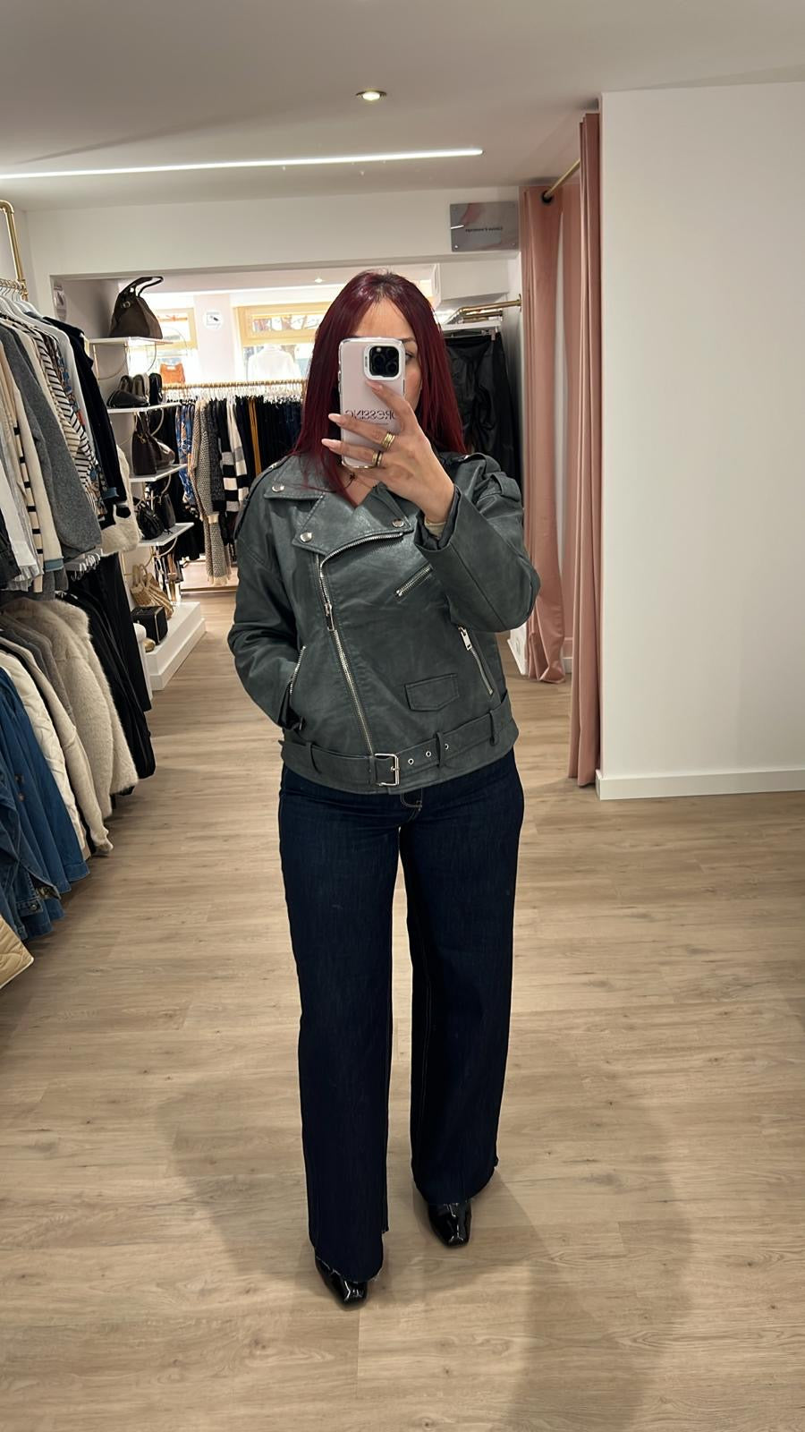 Veste simili cuir Oversize