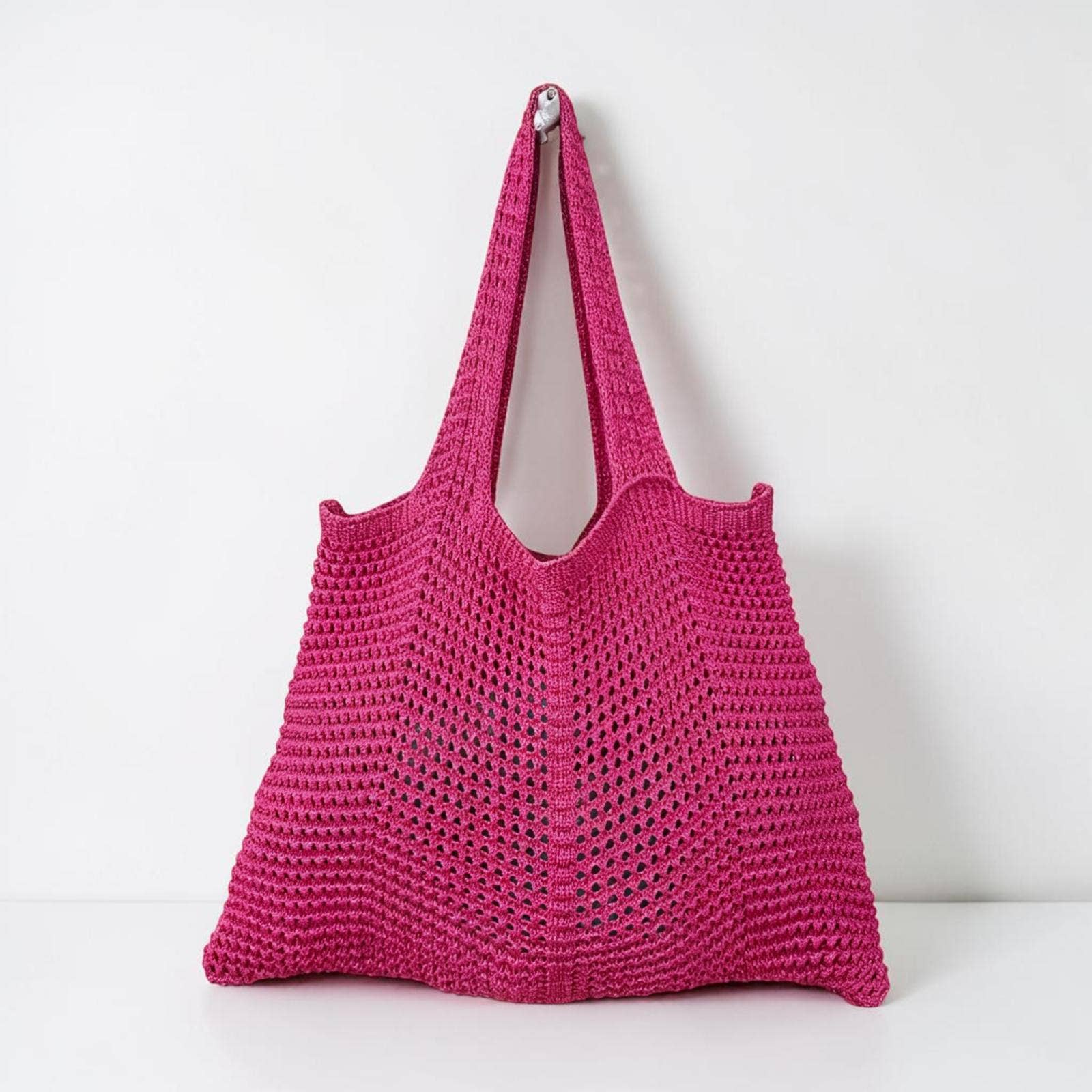 Sac de plage en crochet à motifs ajourés - Coton