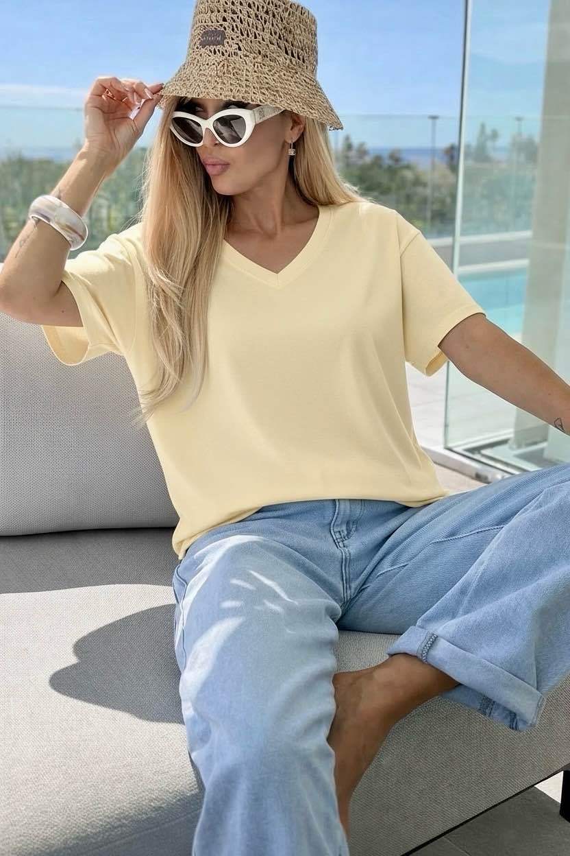 T-Shirt Oversize Tendance Col V