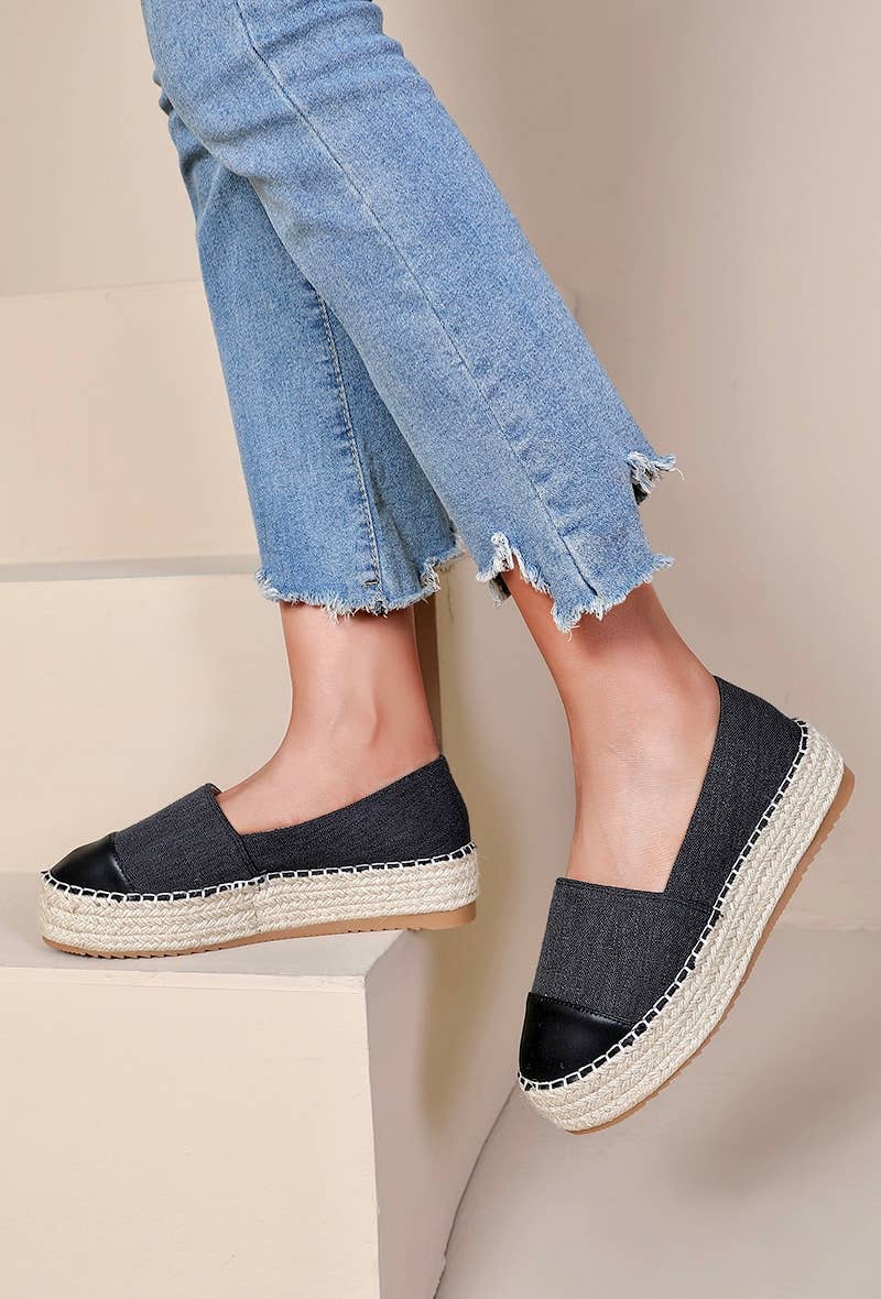 Espadrille compensée Bicolore tendance