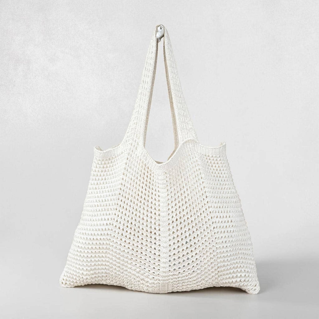 Sac de plage en crochet à motifs ajourés - Coton