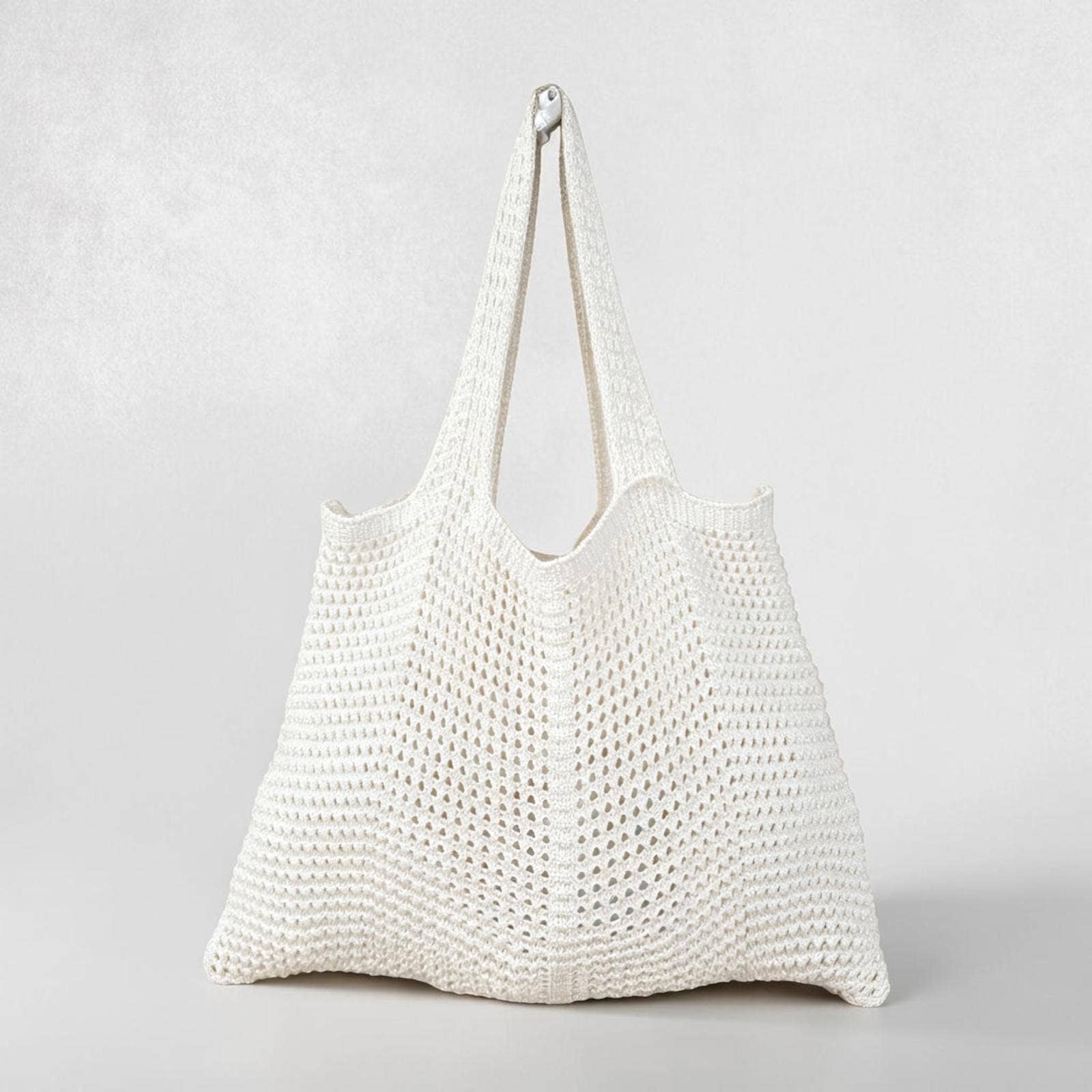 Sac de plage en crochet à motifs ajourés - Coton