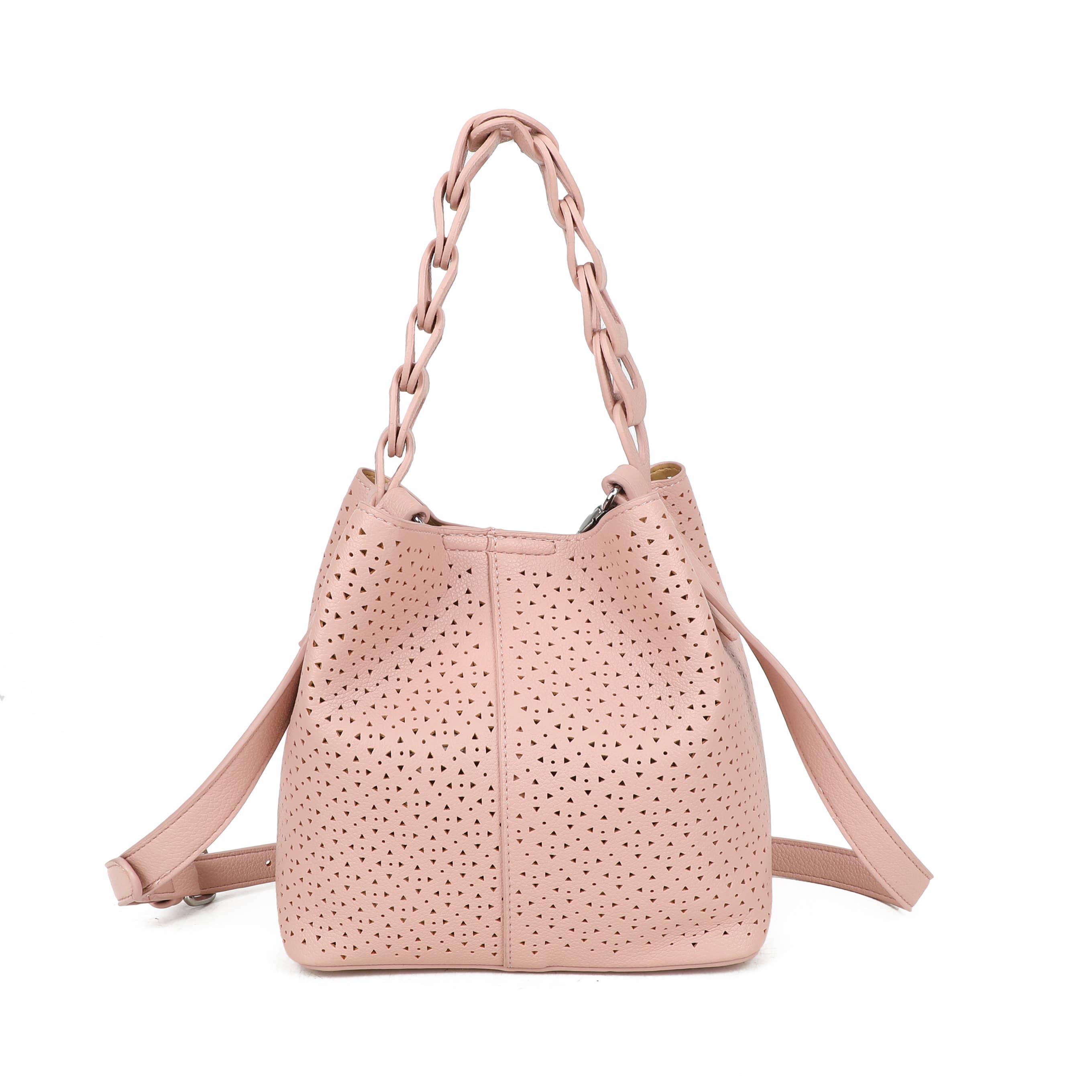 Sac hobo perforé avec poignée tressée