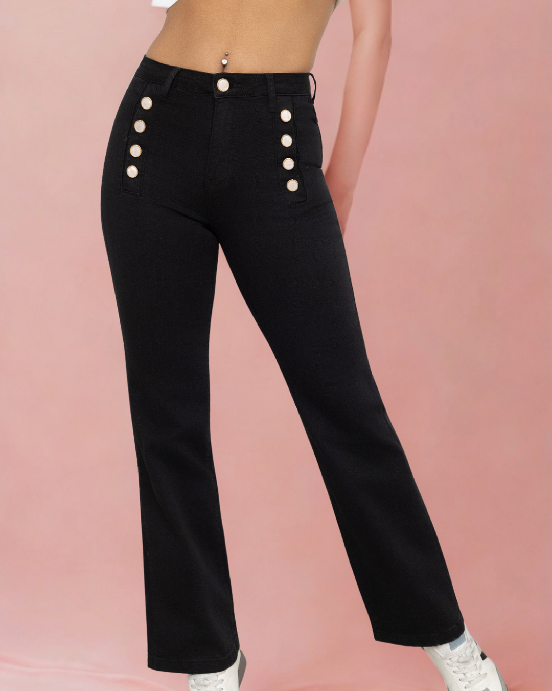 Jean bouton élégant