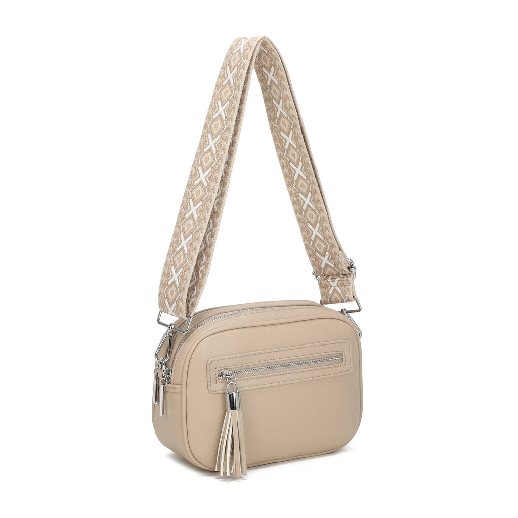Sac bandoulière à double fermeture éclair