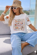 T Shirt Coton Imprimé Tendance
