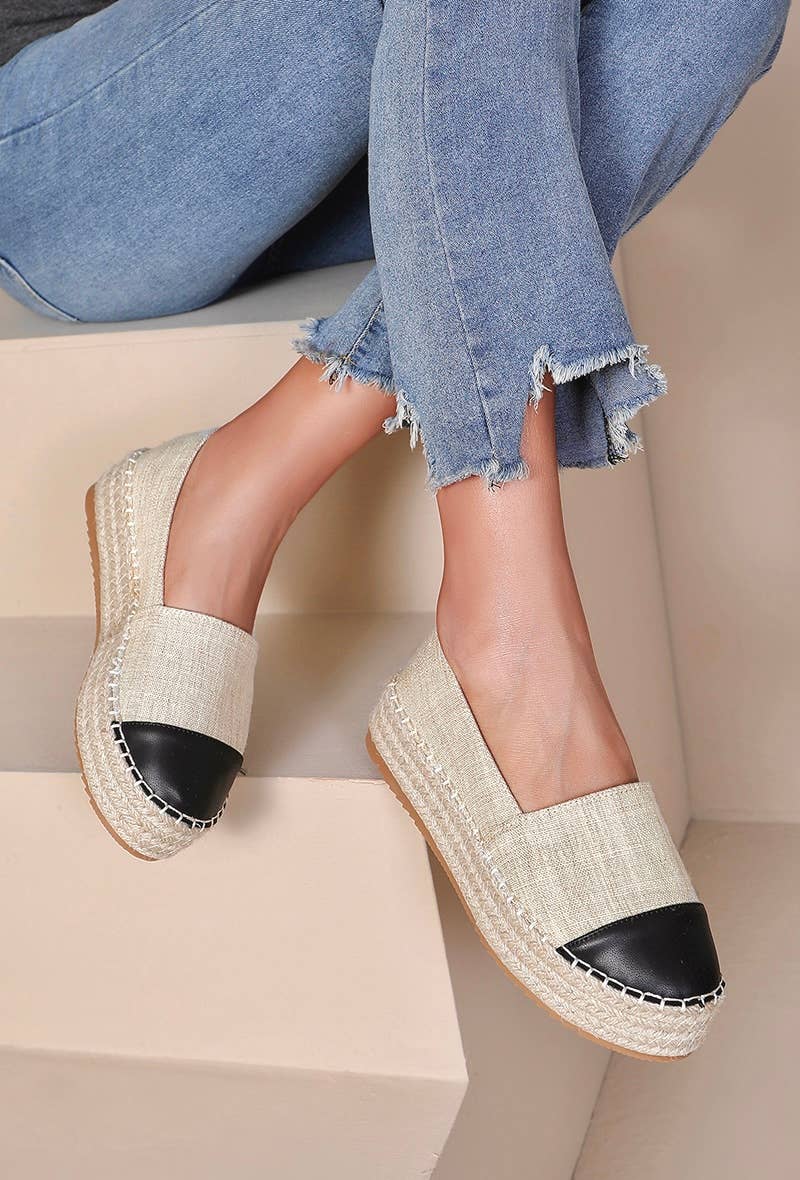 Espadrille compensée Bicolore tendance