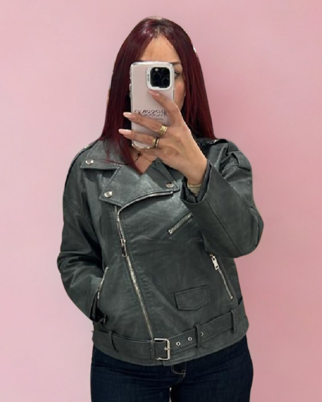 Veste simili cuir Oversize