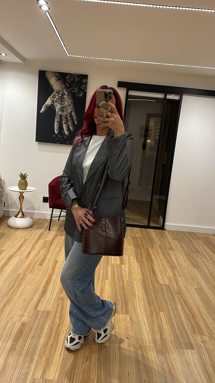 Sac cuir bourse croco