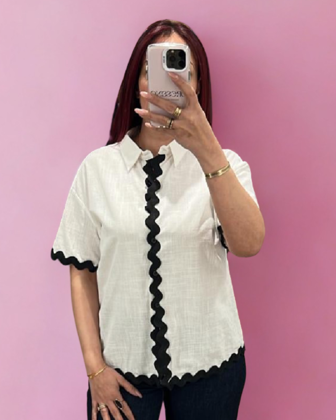 Chemisier manche courte vague