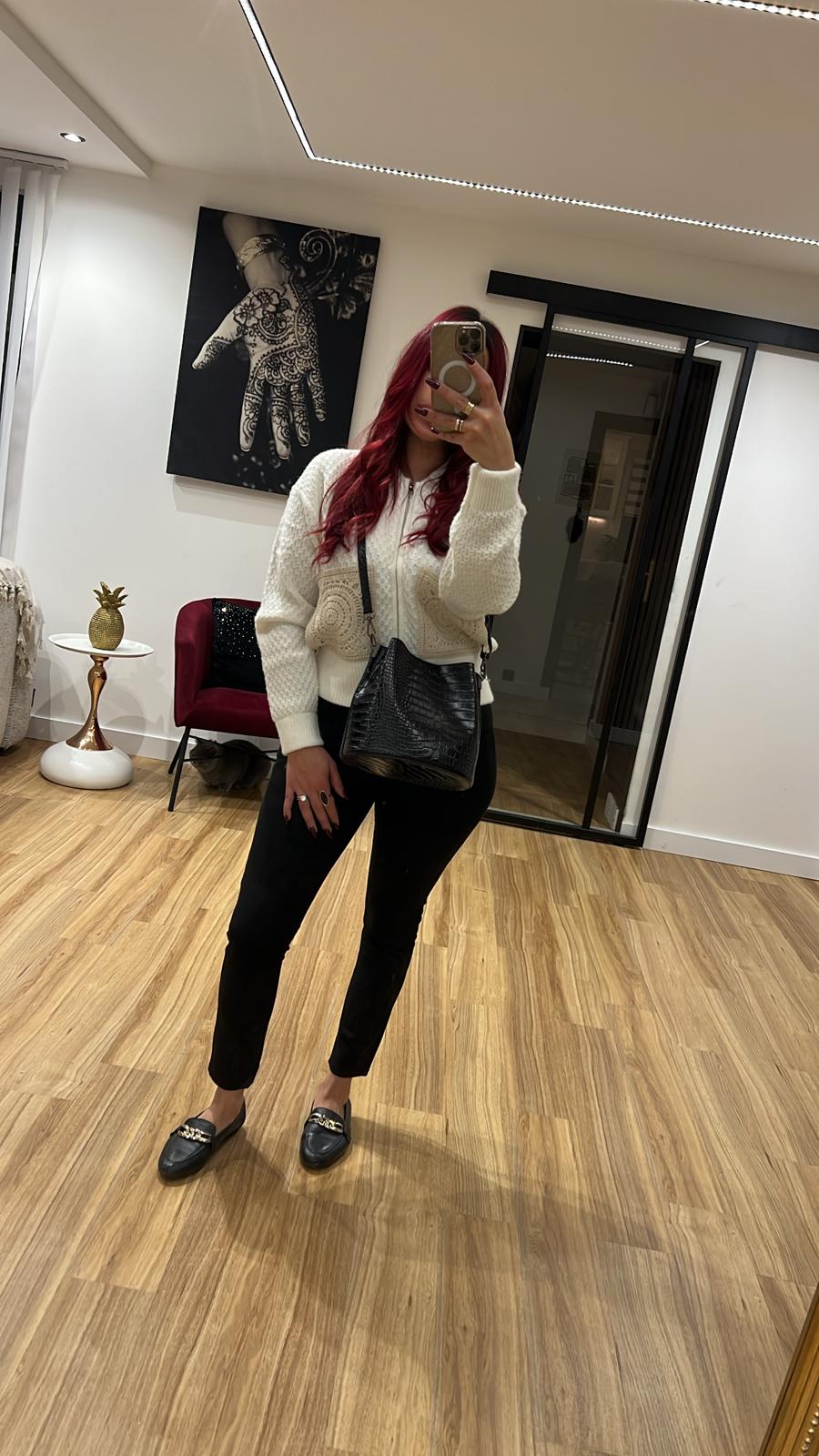 Sac cuir bourse croco