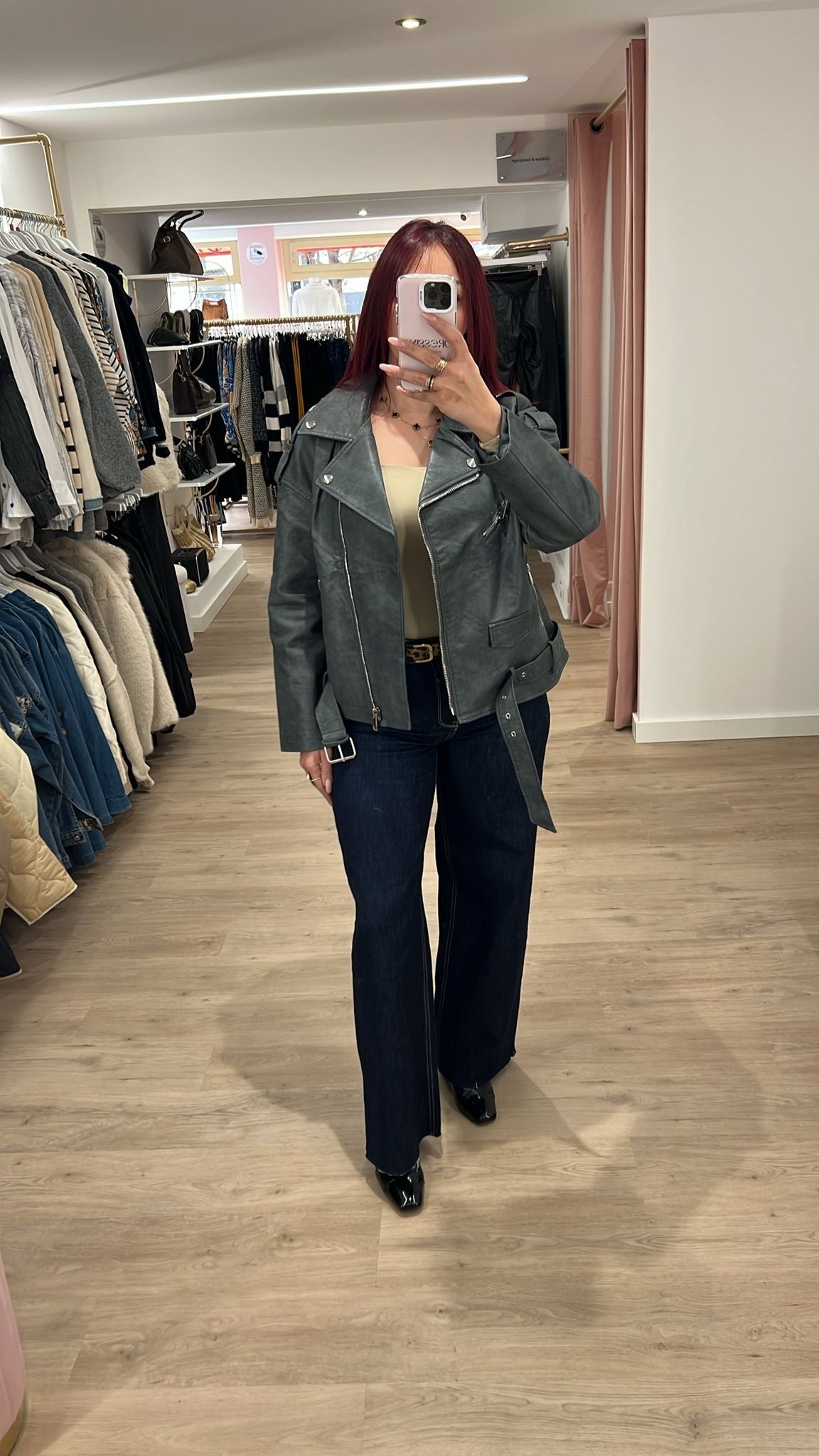 Veste simili cuir Oversize