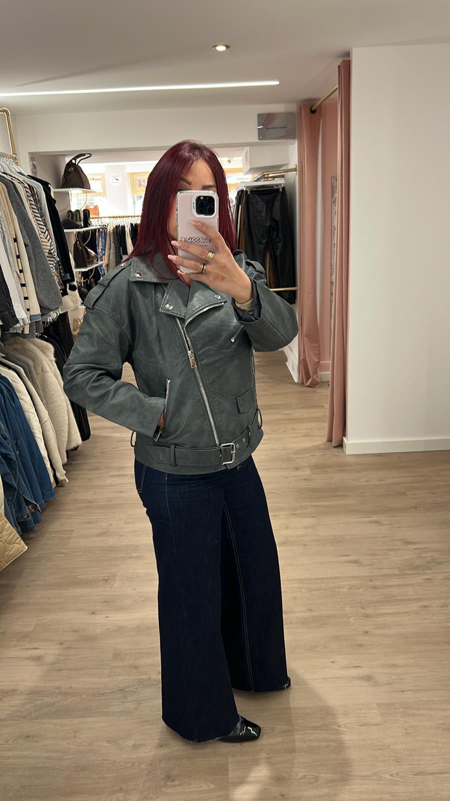 Veste simili cuir Oversize