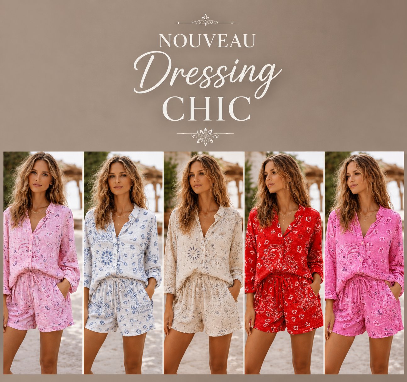 Ensemble short gaz de coton