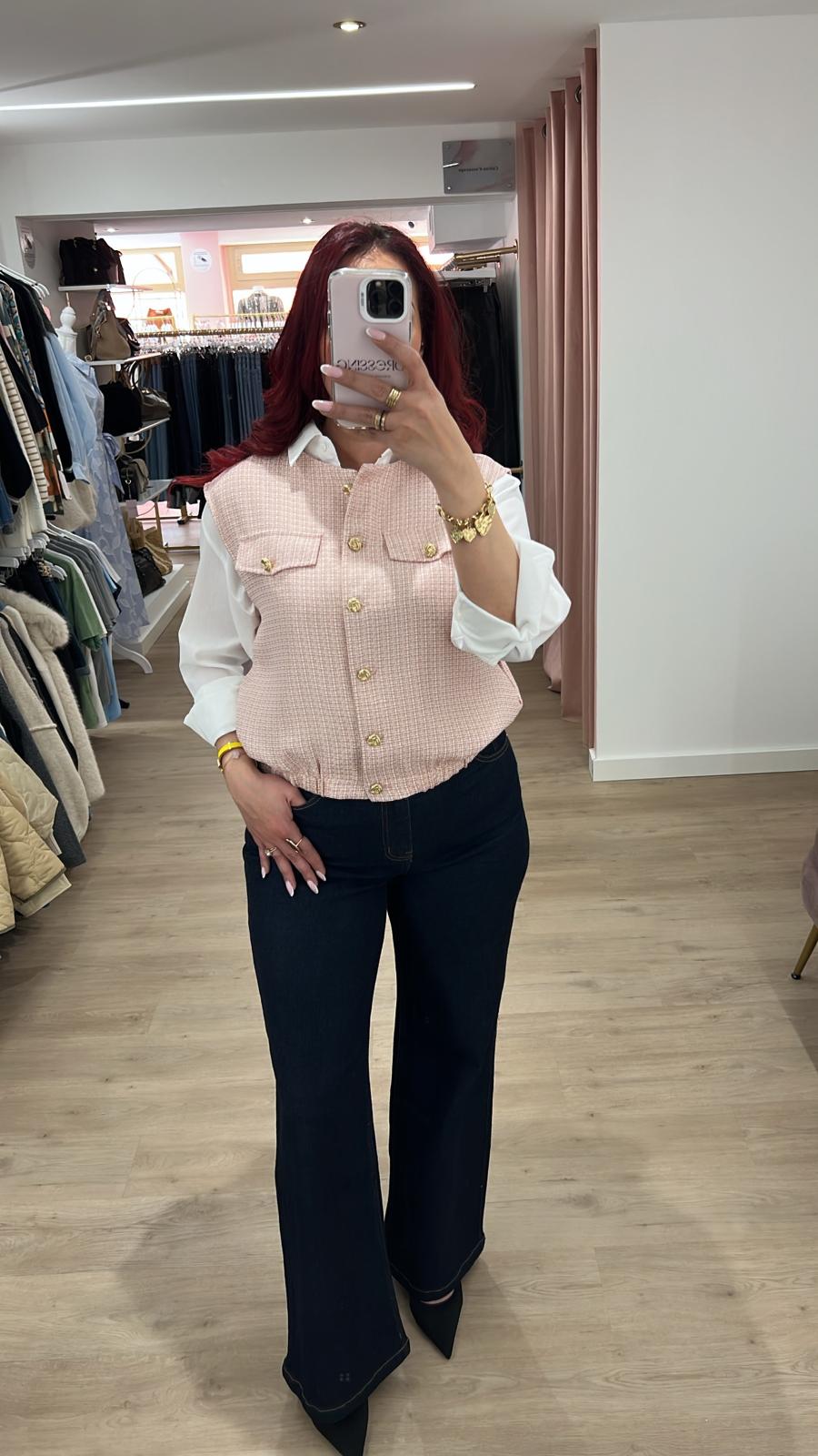 Cardigan rose élégant