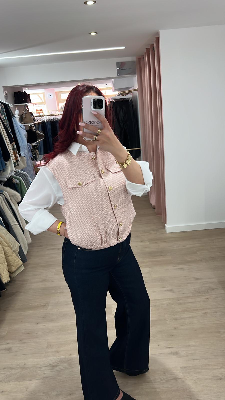 Cardigan rose élégant