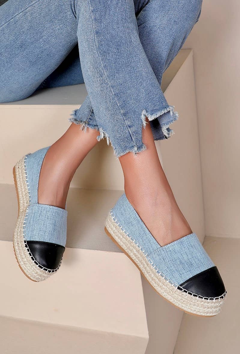 Espadrille compensée Bicolore tendance
