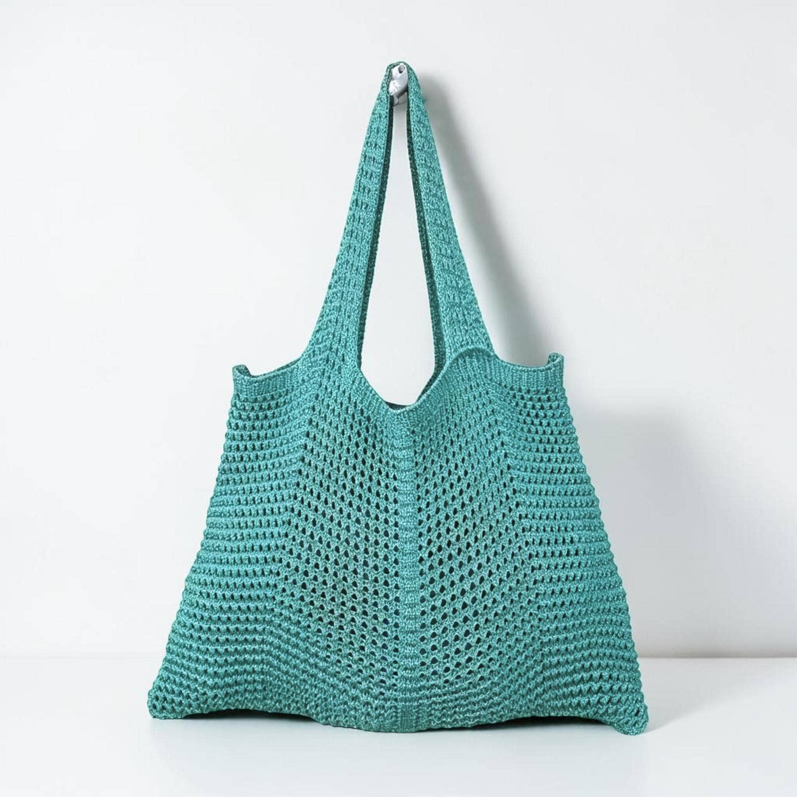 Sac de plage en crochet à motifs ajourés - Coton