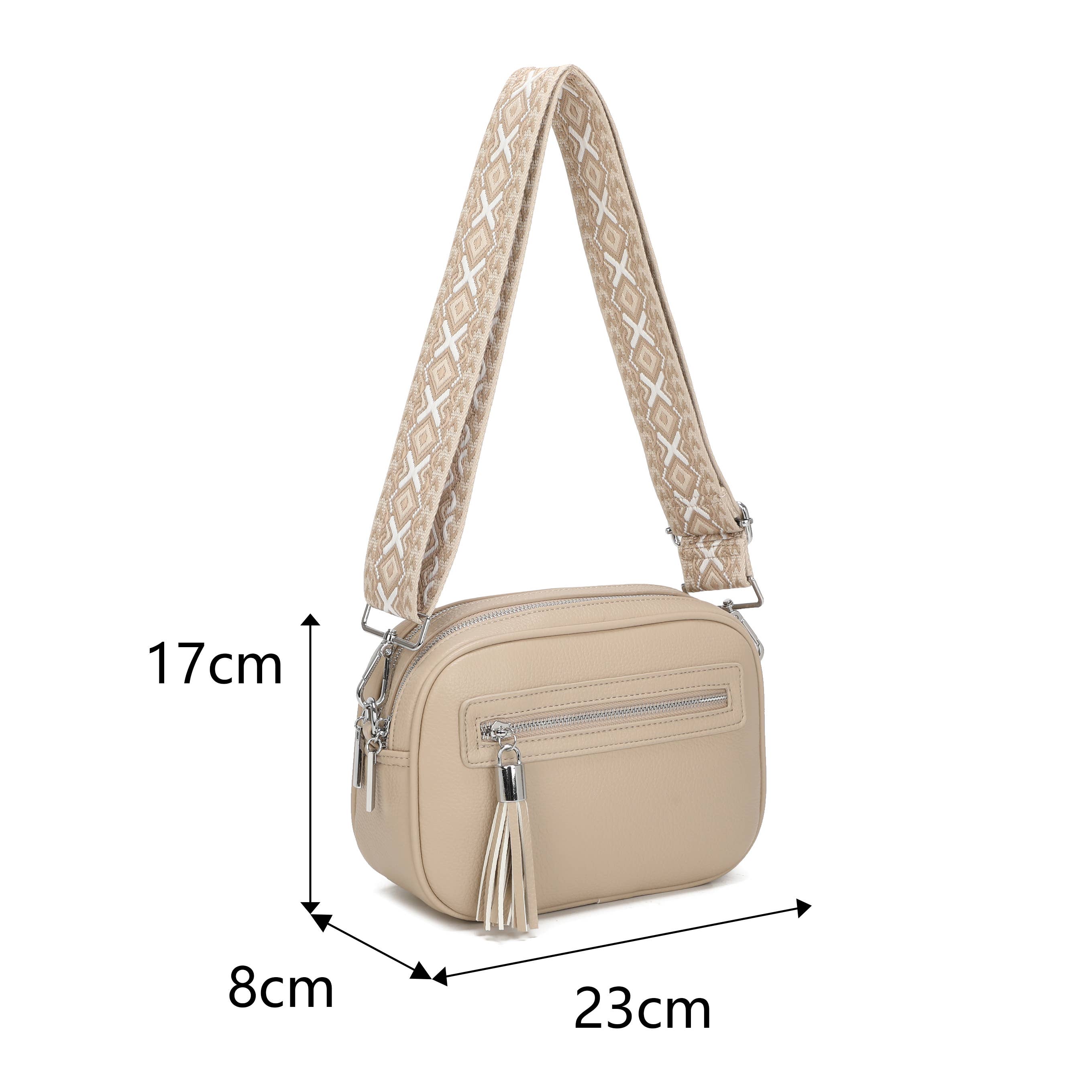 Sac bandoulière à double fermeture éclair