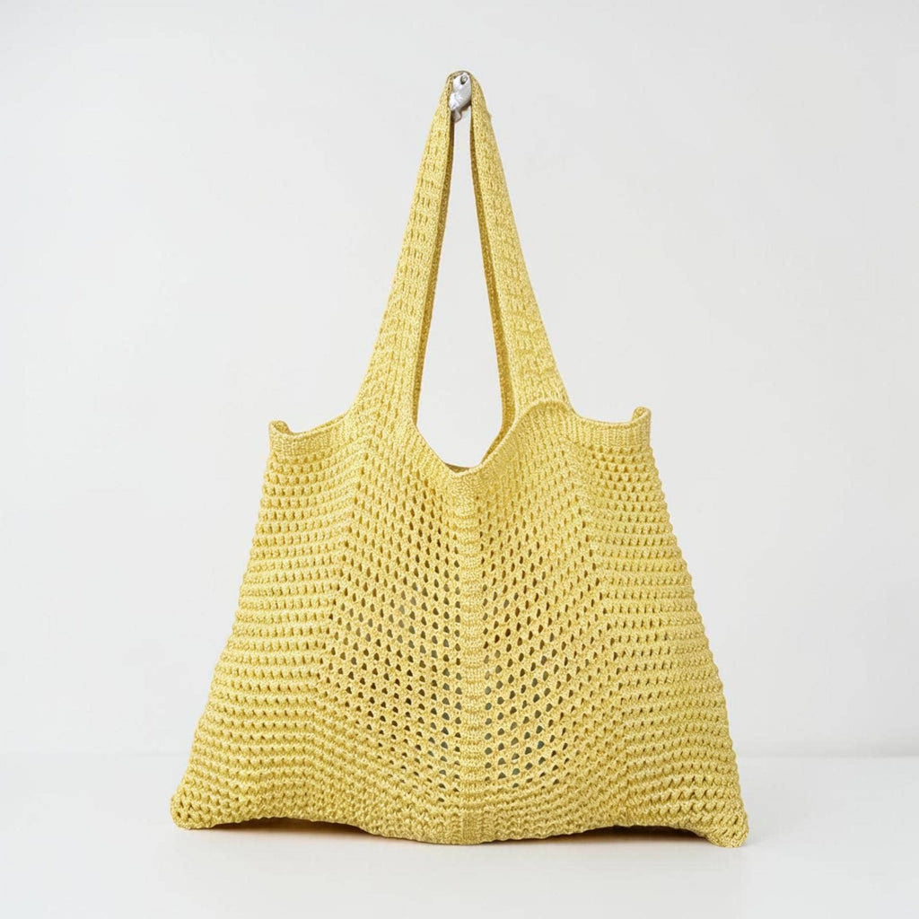 Sac de plage en crochet à motifs ajourés - Coton