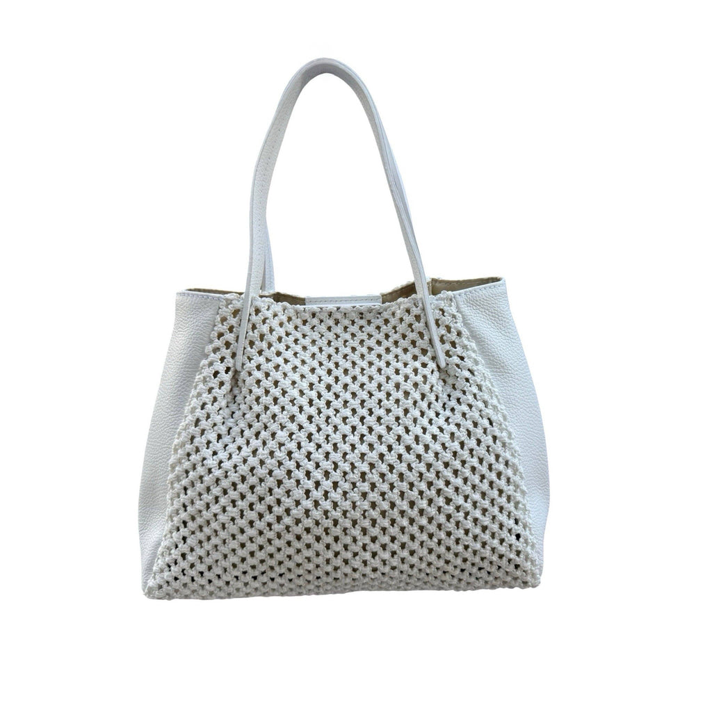 SAC A MAIN NEW RAPHIA GARNI CUIR