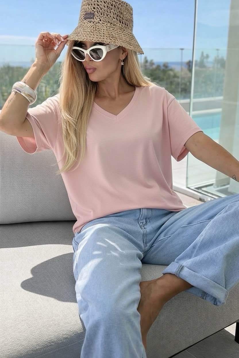 T-Shirt Oversize Tendance Col V