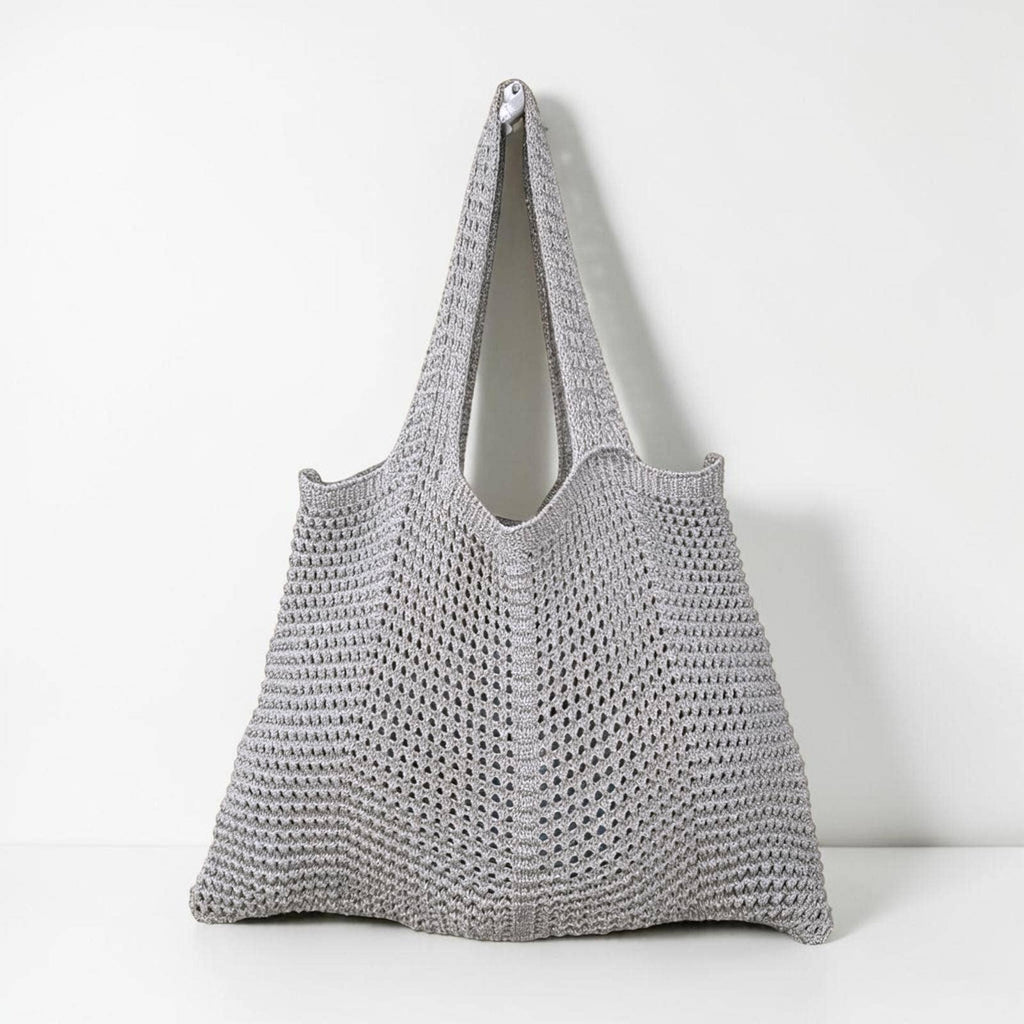 Sac de plage en crochet à motifs ajourés - Coton