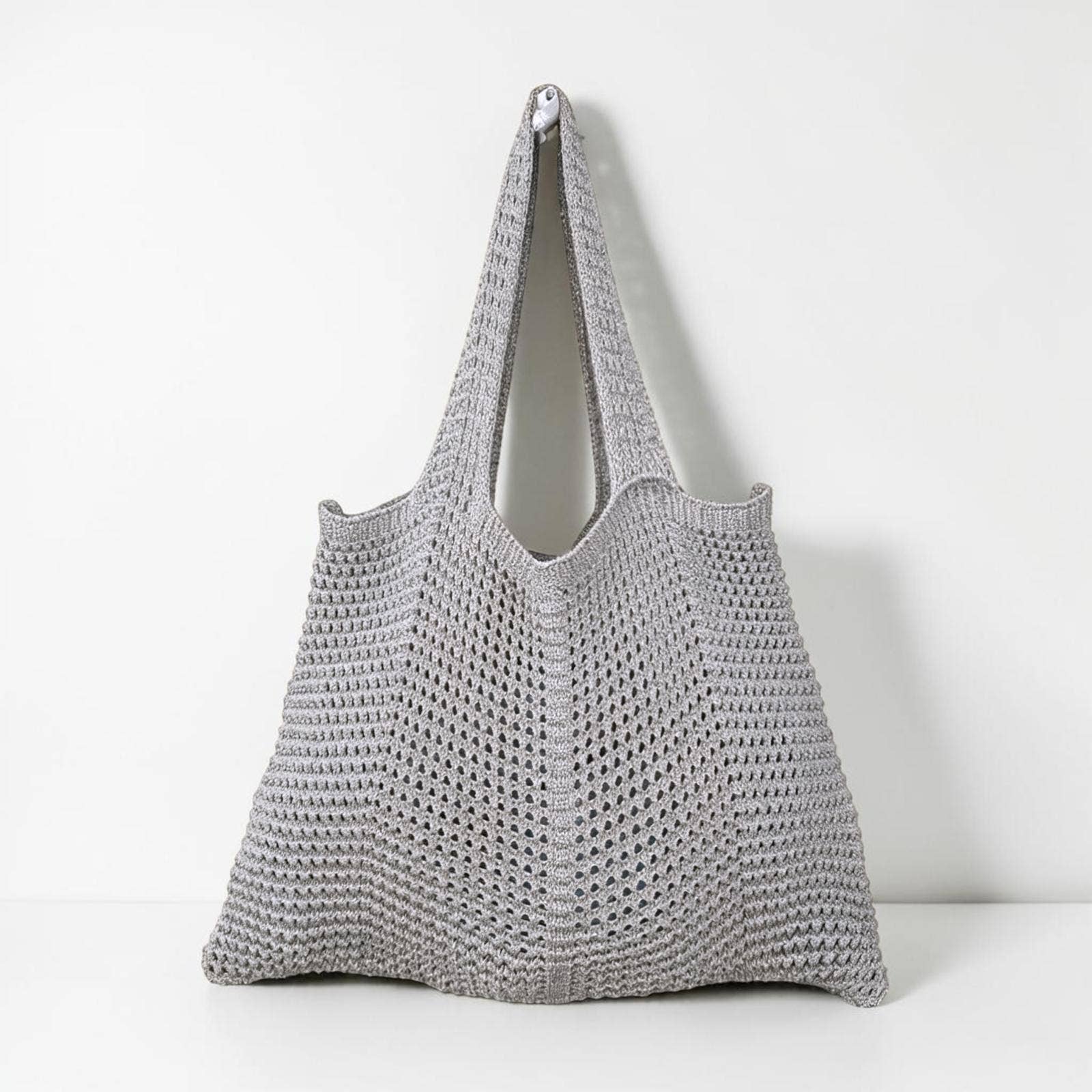 Sac de plage en crochet à motifs ajourés - Coton