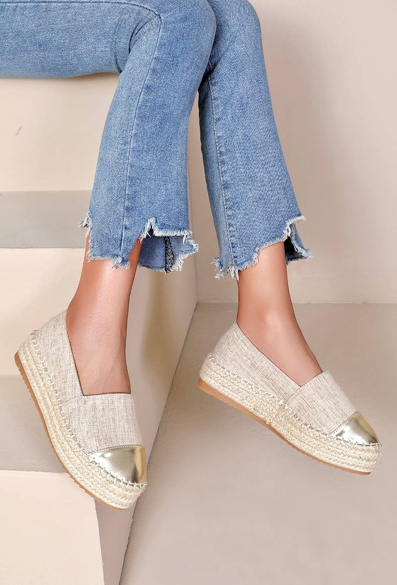 Espadrille compensée Bicolore tendance